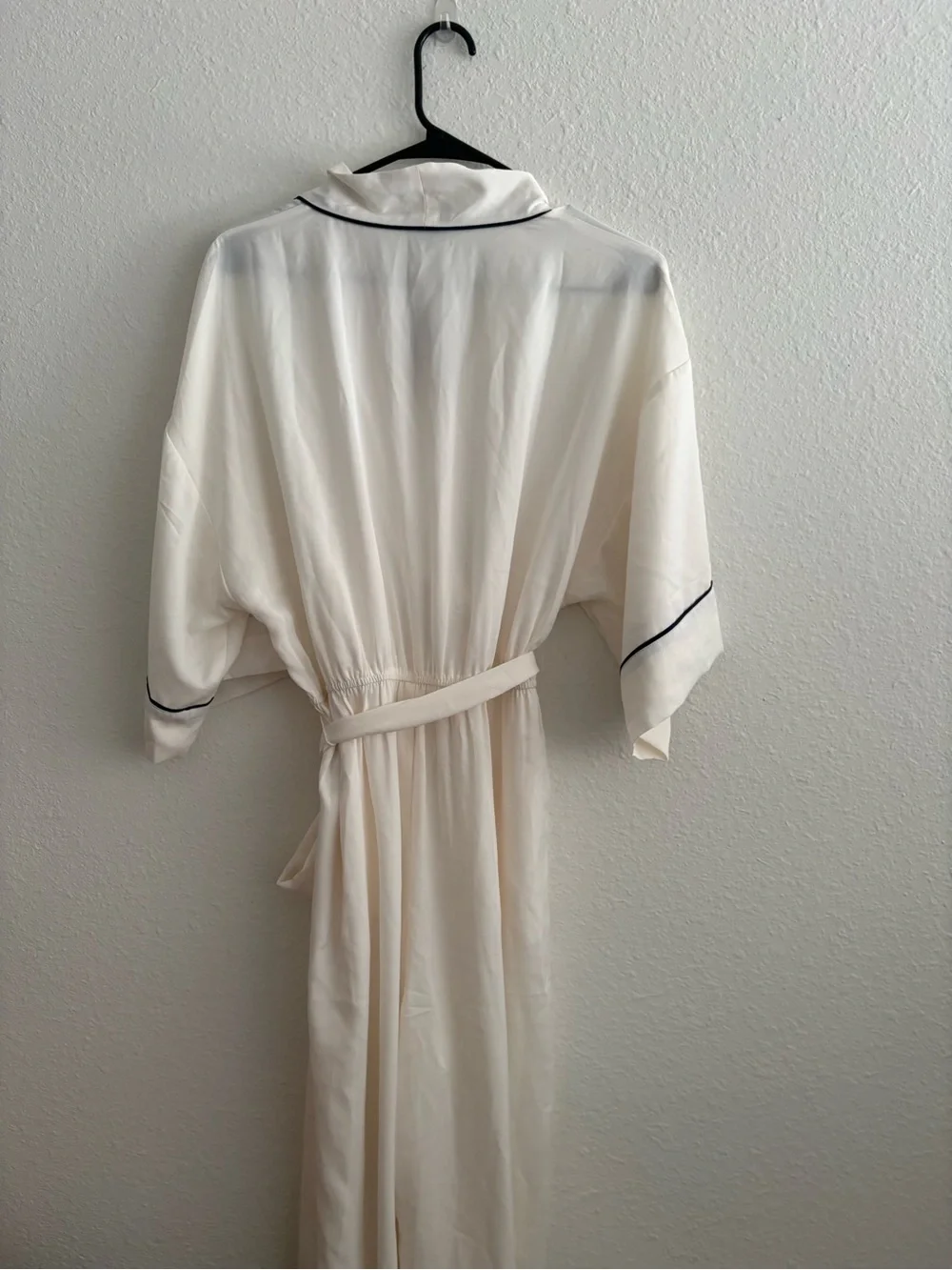 NWT J. Crew Easy-luxe Eco Jumpsuit White with Navy Trim Size Medium